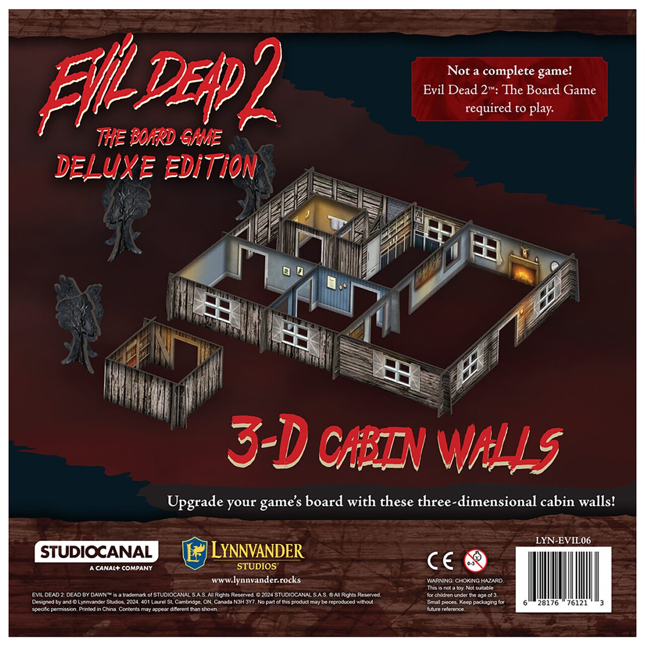 Lynnvander Studios: Evil Dead 2 - 3D Cabin Walls - Board Game Expansion, 2.5" Sides, Detailed Illustrations, Upgrade Components, Add-On Accessory